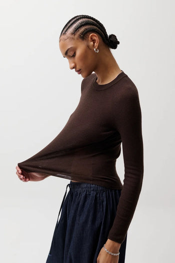 Juno Feather Weight Sweater - Mocha