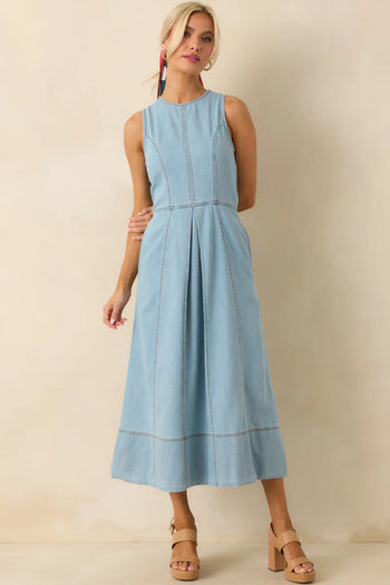 Amelia Chambray Midi Dress
