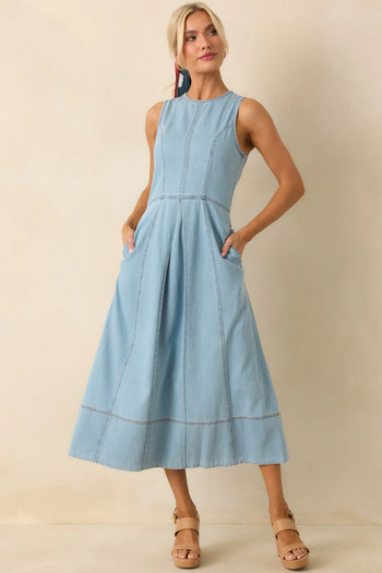 Amelia Chambray Midi Dress