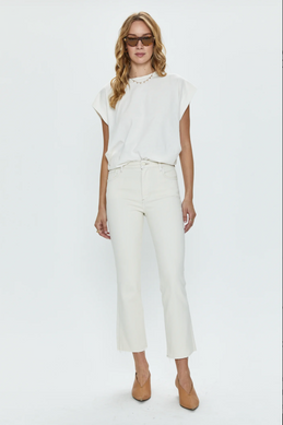 Lennon High Rise Crop Boot - Sand Stone